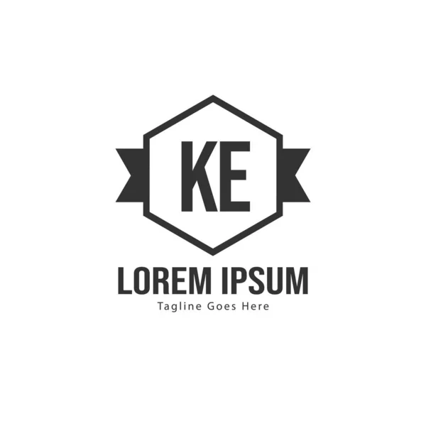 Initial KE logo template with modern frame. Minimalist KE letter logo vector illustration — Stock Vector