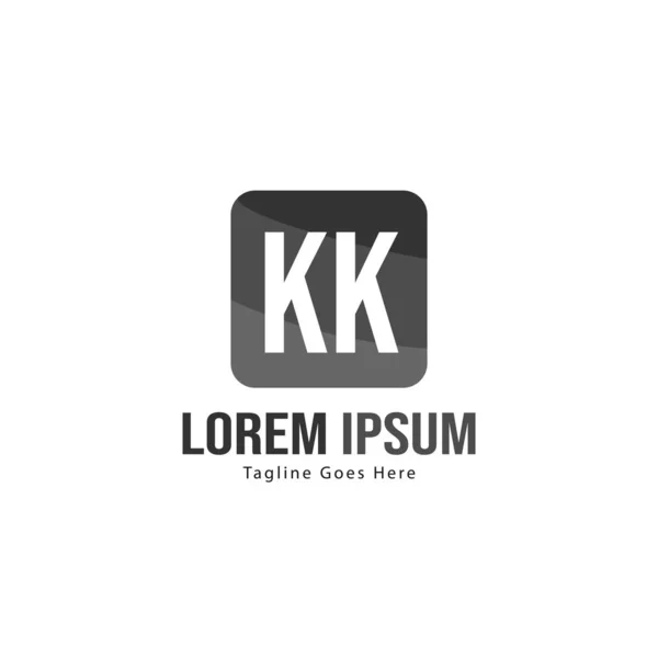 Initial KK logo template with modern frame. Minimalist KK letter logo vector illustration — Stock Vector