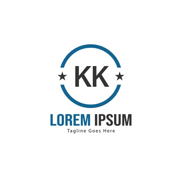 Initial KK logo template with modern frame. Minimalist KK letter logo vector illustration — Stock Vector