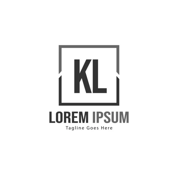 Initial KL logo template with modern frame. Minimalist KL letter logo vector illustration — Stock Vector