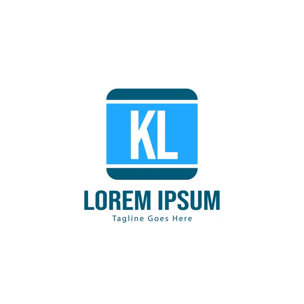 Initiale kl Logo-Vorlage mit modernem Rahmen. minimalistische kl Brief Logo Vektor Illustration — Stockvektor