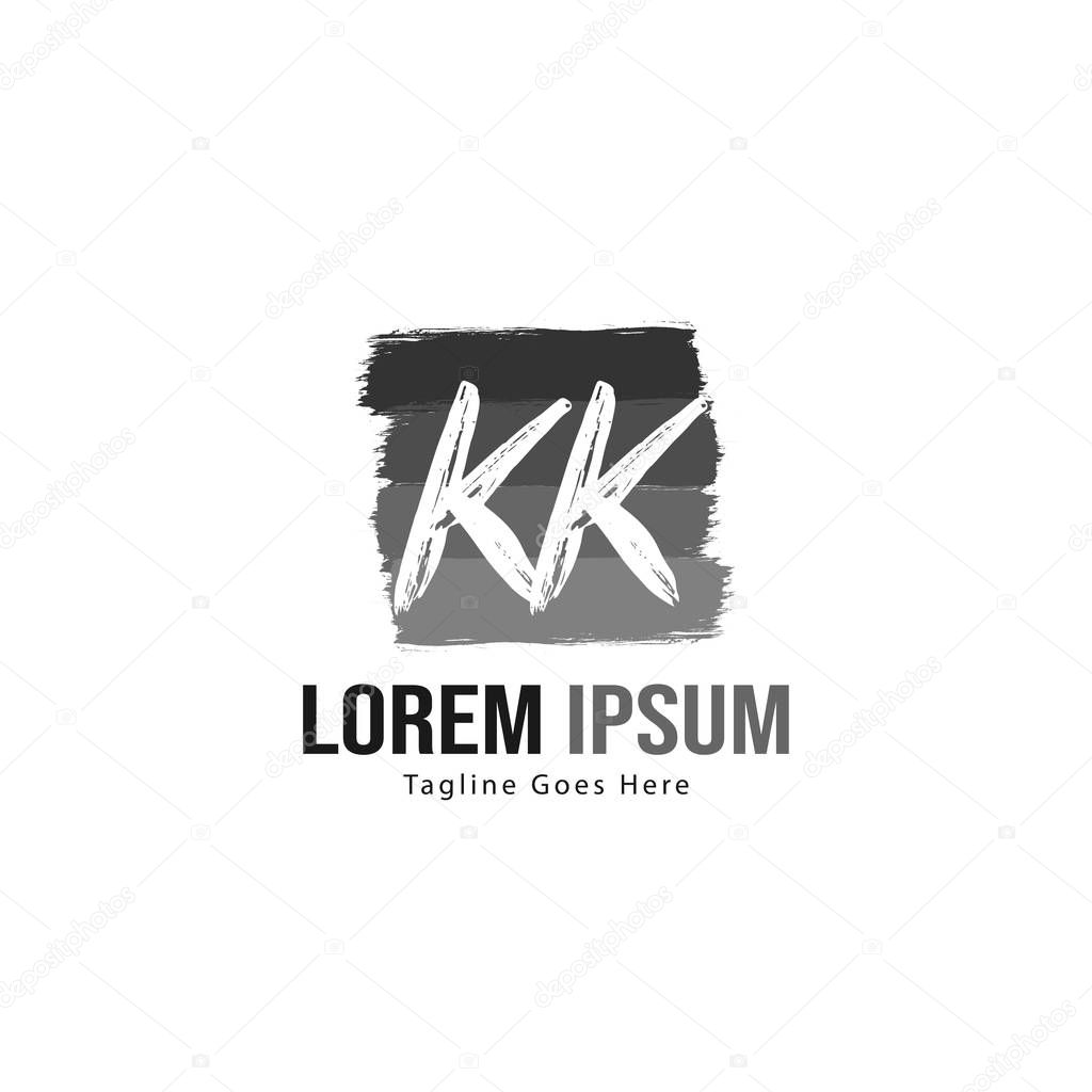 Initial KK logo template with modern frame. Minimalist KK letter logo vector illustration