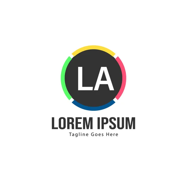 Initiale la Logovorlage mit modernem Rahmen. minimalistische la Brief Logo Vektor Illustration — Stockvektor