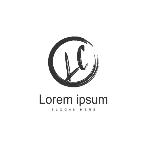 Początkowy szablon logo LC z nowoczesną ramką. Minimalistyczny LC litera logo wektor ilustracji — Wektor stockowy