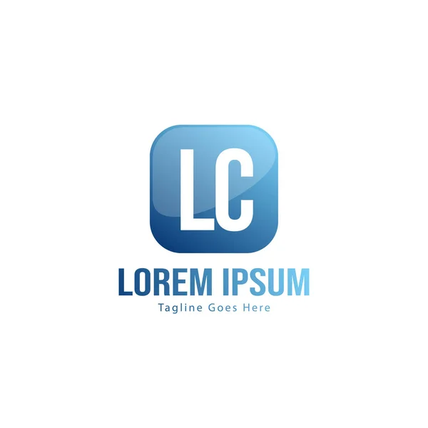 Modelo inicial do logotipo LC com moldura moderna. ilustração minimalista do vetor do logotipo da letra LC —  Vetores de Stock