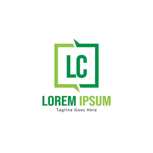 Plantilla de logotipo LC inicial con marco moderno. Ilustración de vector de logotipo de letra LC minimalista — Vector de stock