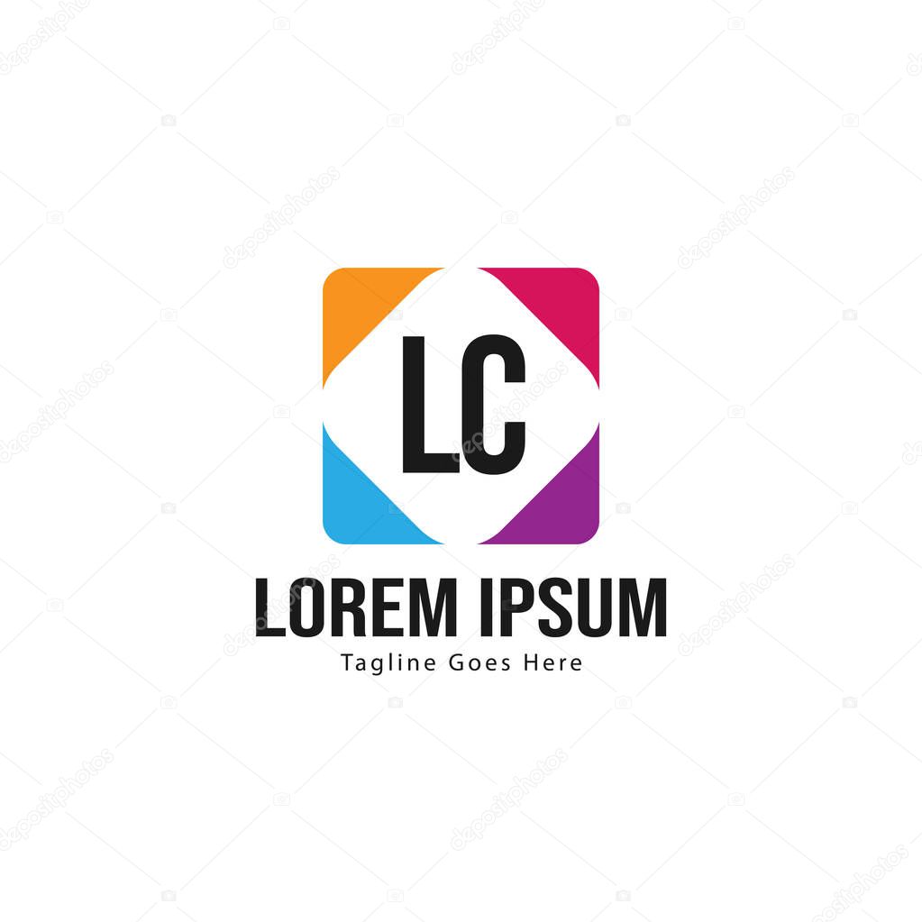 Initial LC logo template with modern frame. Minimalist LC letter logo vector illustration