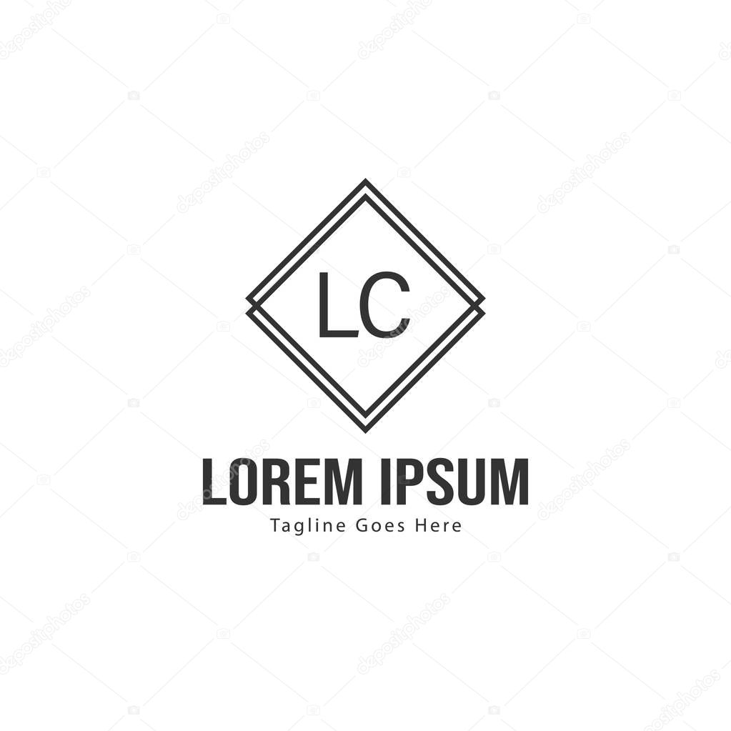Initial LC logo template with modern frame. Minimalist LC letter logo vector illustration