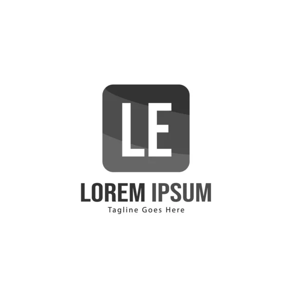 Modelo inicial do logotipo LE com moldura moderna. ilustração do vetor do logotipo da letra LE minimalista —  Vetores de Stock