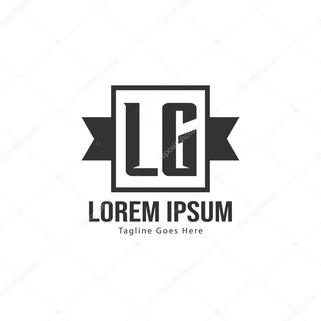 Initial LG logo template with modern frame. Minimalist LG letter logo vector illustration
