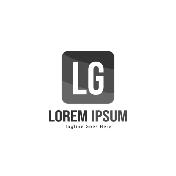 Plantilla de logotipo LG inicial con marco moderno. Ilustración de vector de logotipo de letra LG minimalista — Vector de stock