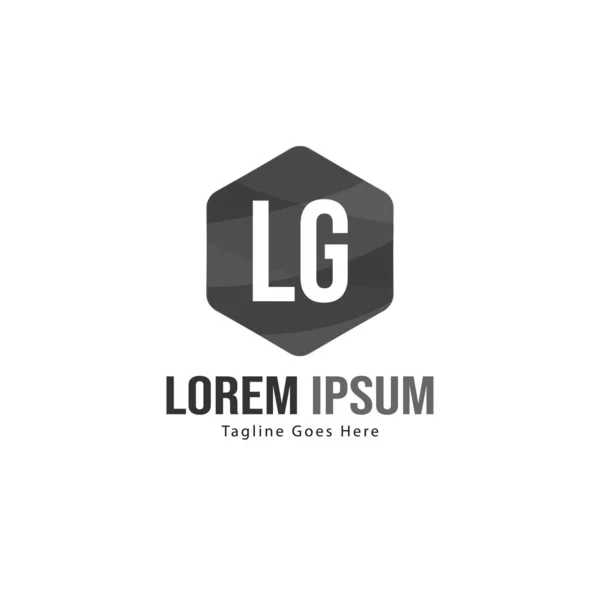 Plantilla de logotipo LG inicial con marco moderno. Ilustración de vector de logotipo de letra LG minimalista — Vector de stock