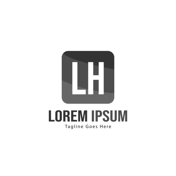 Výchozí šablona LH logo s moderním rámečkem Minimalistické levé písmeno s logem, ilustrace — Stockový vektor