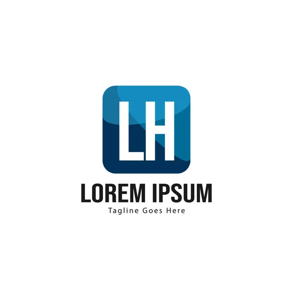 Výchozí šablona LH logo s moderním rámečkem Minimalistické levé písmeno s logem, ilustrace — Stockový vektor