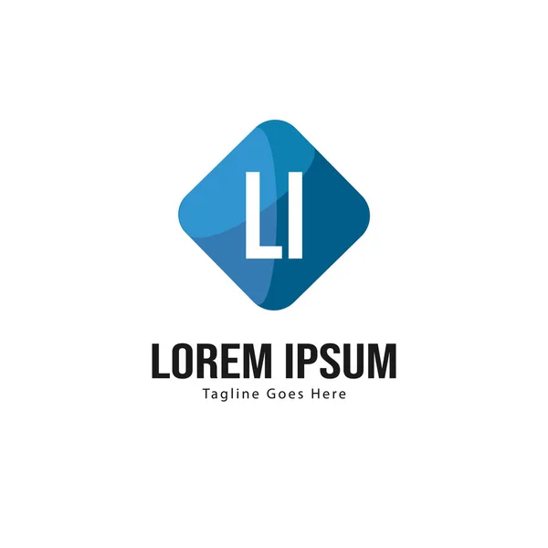 Eerste Li logo sjabloon met modern frame. Minimalistische Li letter logo vector illustratie — Stockvector