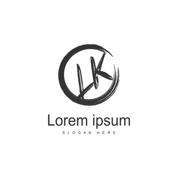 Modern çerçeveile ilk Lk logo şablonu. Minimalist Lk harf logosu vektör illüstrasyon — Stok Vektör