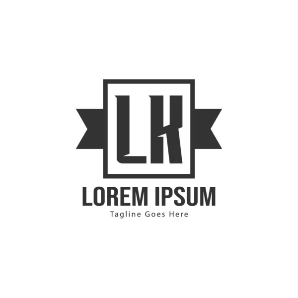 Plantilla de logotipo LK inicial con marco moderno. Ilustración minimalista del vector del logotipo de la letra LK — Vector de stock