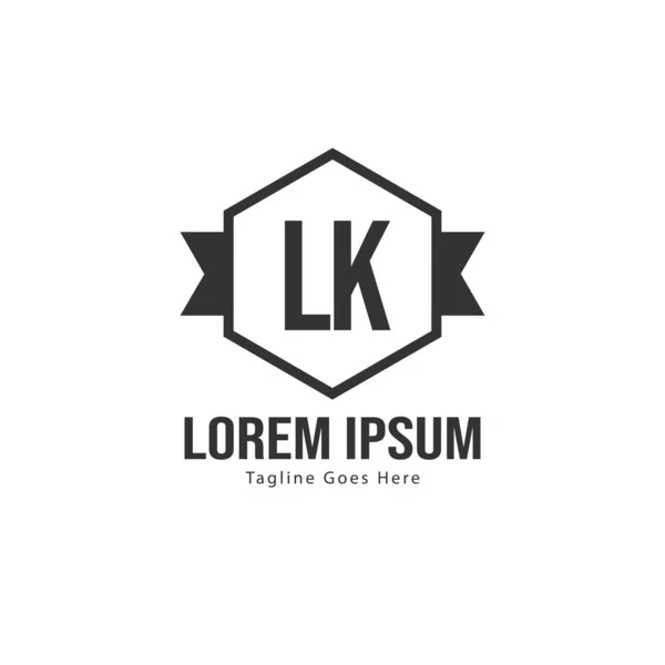 Initial LK logo template with modern frame. Minimalist LK letter logo vector illustration — Stock Vector