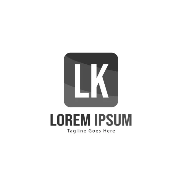 Modern çerçeveile ilk Lk logo şablonu. Minimalist Lk harf logosu vektör illüstrasyon — Stok Vektör