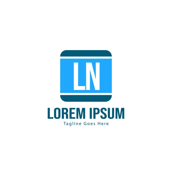 Початковий шаблон логотипу LN з сучасною рамкою. Мінімалістський логотип літери LN Векторні ілюстрації — стоковий вектор