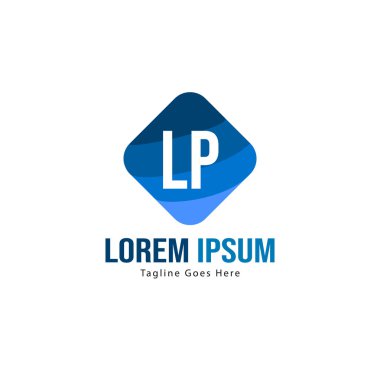Modern çerçeveile ilk Lq logo şablonu. Minimalist Lq harfi logo vektör illüstrasyon
