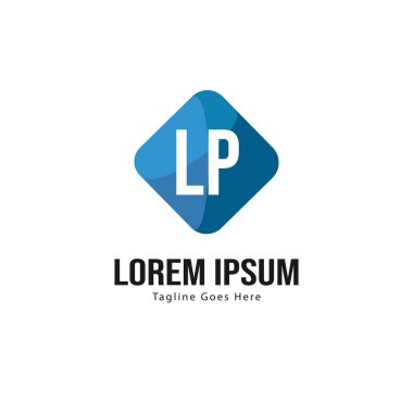 Modern çerçeveile ilk Lq logo şablonu. Minimalist Lq harfi logo vektör illüstrasyon