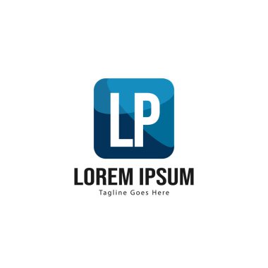 Modern çerçeveile ilk Lq logo şablonu. Minimalist Lq harfi logo vektör illüstrasyon