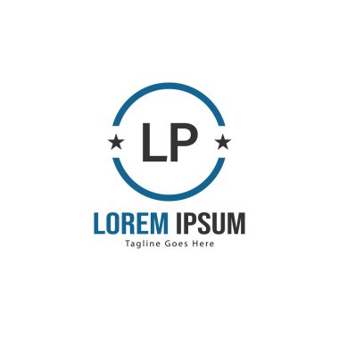Modern çerçeveile ilk Lq logo şablonu. Minimalist Lq harfi logo vektör illüstrasyon