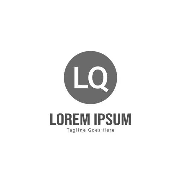 Initial LQ logo template with modern frame. Minimalist LQ letter logo vector illustration — Stock Vector