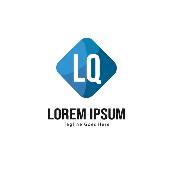 Eerste LQ logo sjabloon met modern frame. Minimalistische LQ letter logo vector illustratie — Stockvector