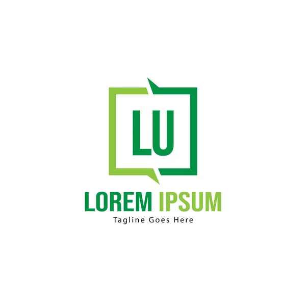 Початковий шаблон логотипу LU з сучасною рамкою. Мінімалістський логотип літери LU Векторні ілюстрації — стоковий вектор