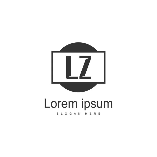 Plantilla de logotipo LZ inicial con marco moderno. Ilustración minimalista del vector del logotipo de la letra LZ — Vector de stock