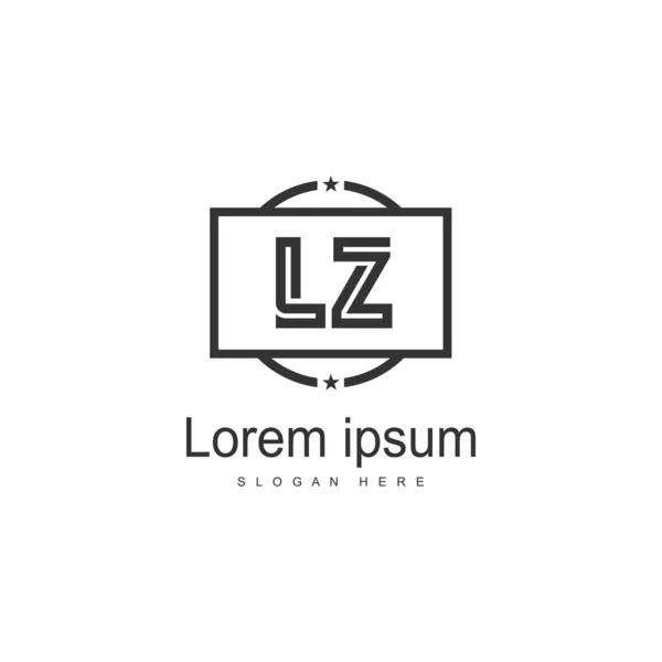 Plantilla de logotipo LZ inicial con marco moderno. Ilustración minimalista del vector del logotipo de la letra LZ — Archivo Imágenes Vectoriales
