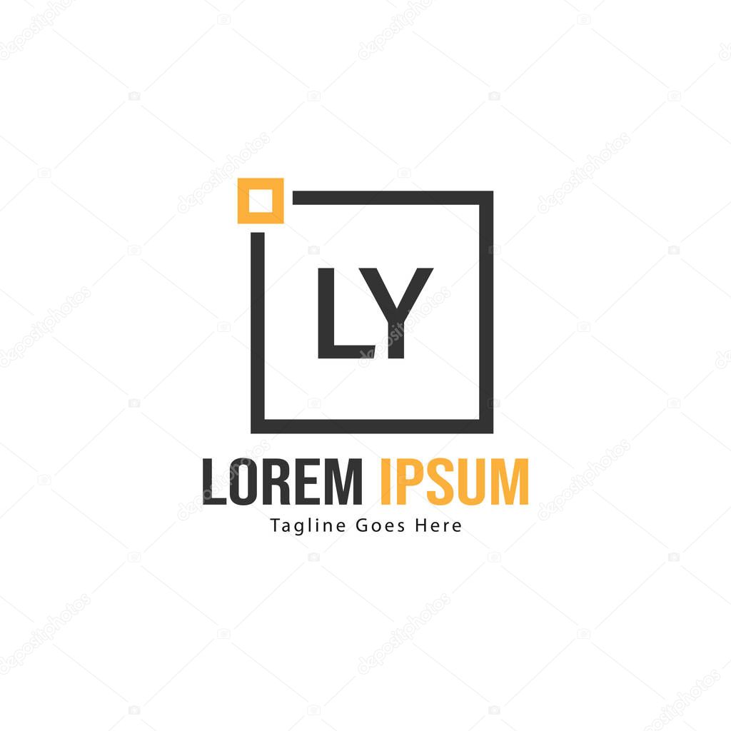 Initial LY logo template with modern frame. Minimalist LY letter logo vector illustration