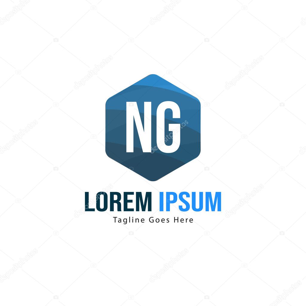 Initial NG logo template with modern frame. Minimalist NG letter logo vector illustration