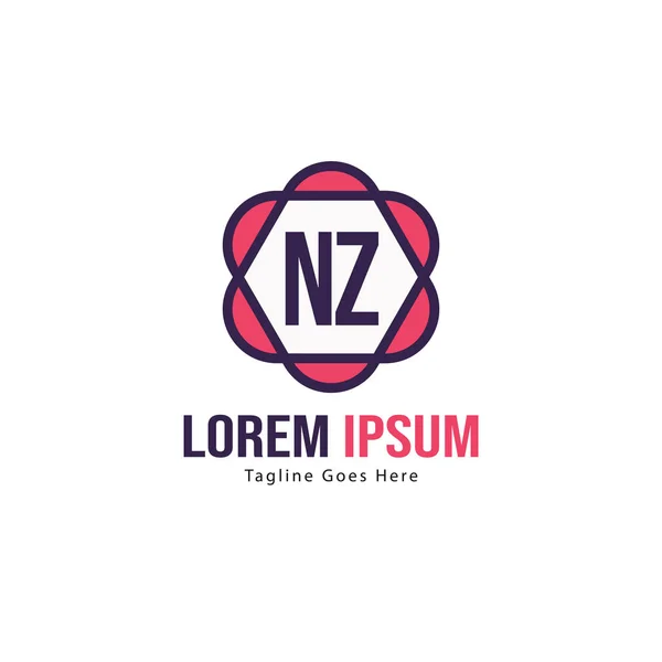 Initiale nz-Logo-Vorlage mit modernem Rahmen. minimalistische nz Brief Logo Vektor Illustration — Stockvektor