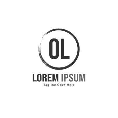 Modern çerçeveli ilk Ol logo şablonu. Minimalist Ol harf logo vektör illüstrasyon