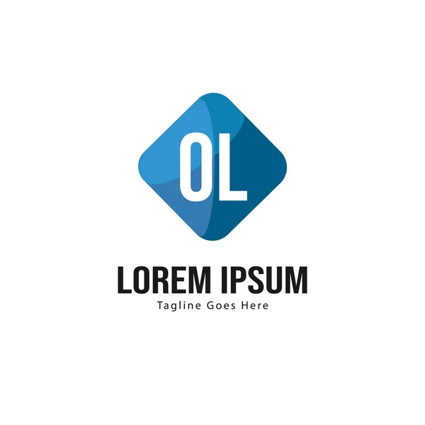 Eerste OL logo sjabloon met modern frame. Minimalistische OL letter logo vector illustratie — Stockvector