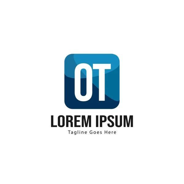 Eerste OT logo sjabloon met modern frame. Minimalistische OT letter logo vector illustratie — Stockvector