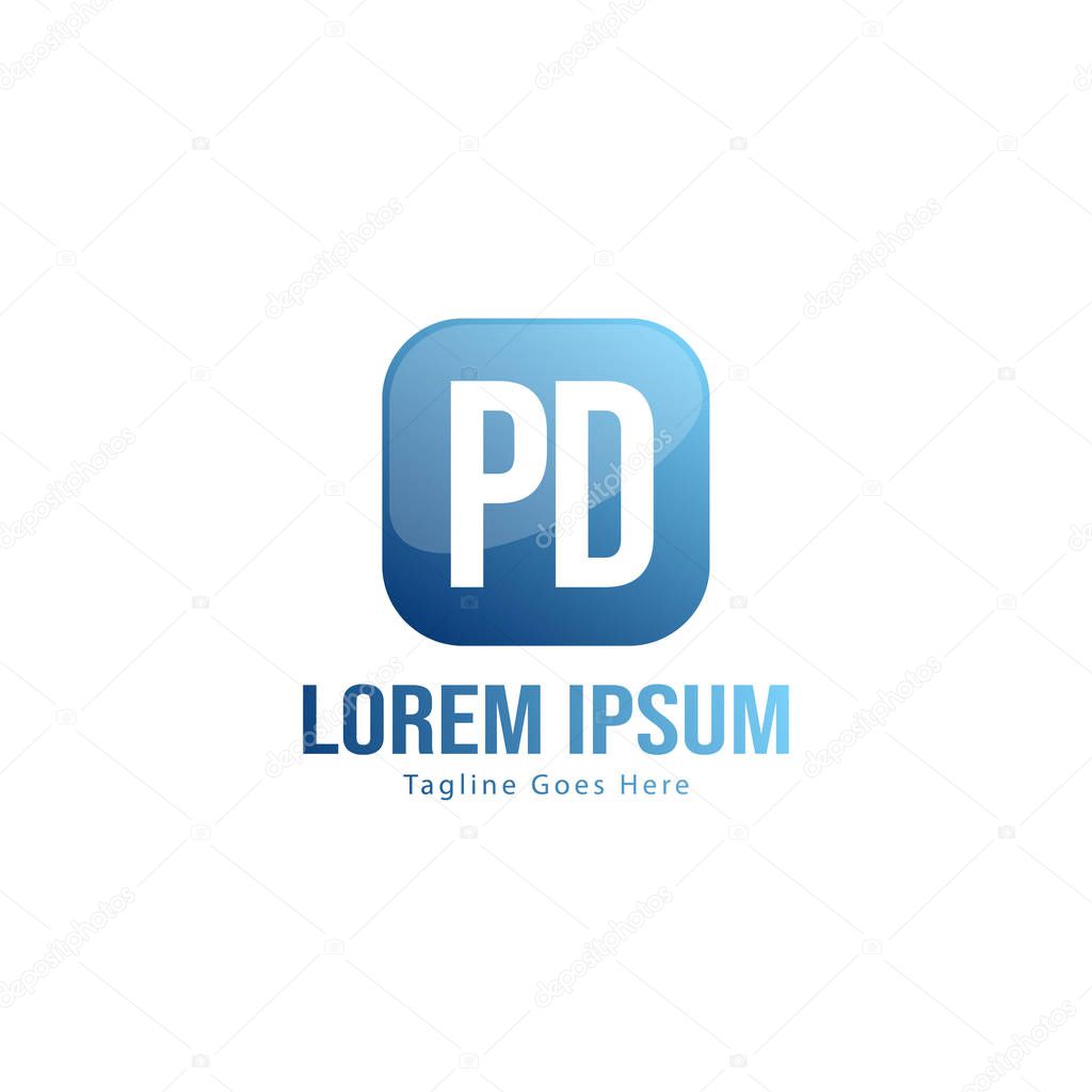 Initial PD logo template with modern frame. Minimalist PD letter logo vector illustration