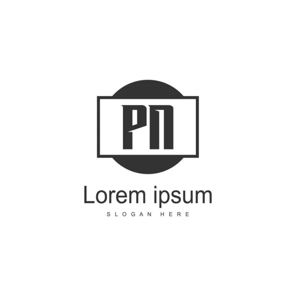 Initial PN logo template with modern frame. Minimalist PN letter logo vector illustration — Stock Vector