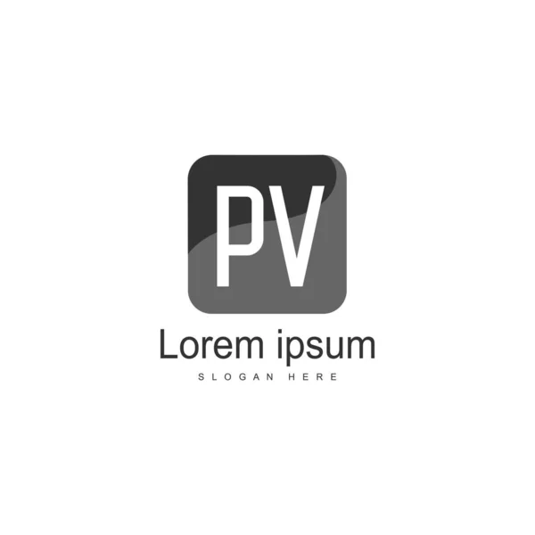 Alkuperäinen PV logo malli moderni runko. Minimalistinen PV-kirjeen logo vektorikuva — vektorikuva