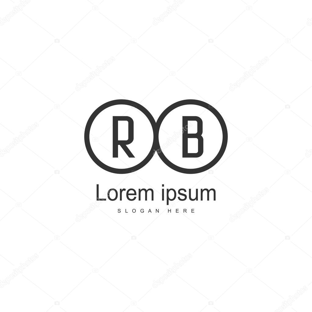Initial RB logo template with modern frame. Minimalist RB letter logo vector illustration