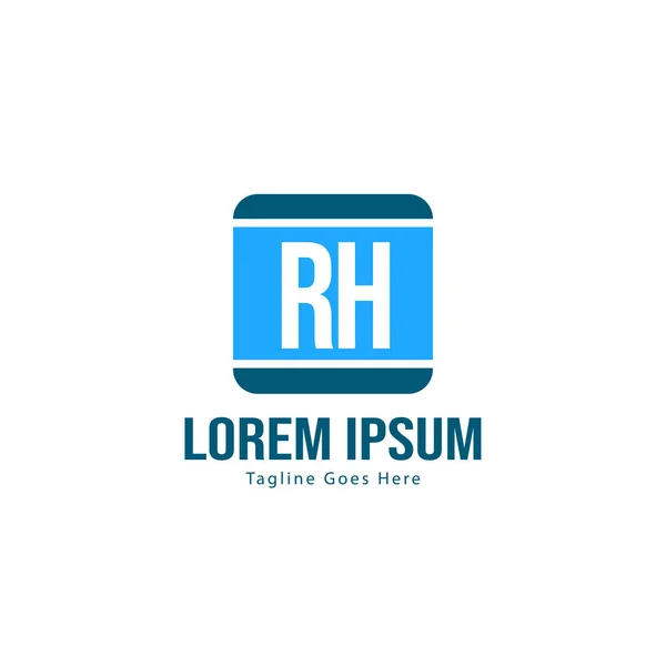 Modelo inicial de logotipo RH com moldura moderna. ilustração vetor logotipo letra RH minimalista —  Vetores de Stock