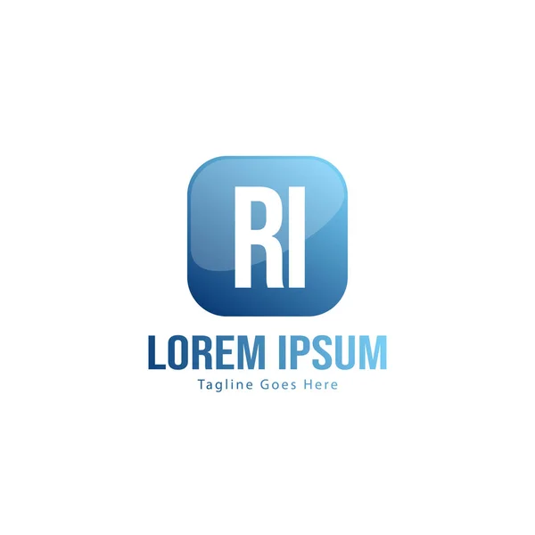 Modèle de logo RI initial avec cadre moderne. Illustration vectorielle du logo RI lettre minimaliste — Image vectorielle