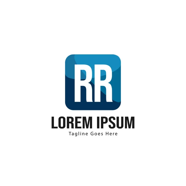 Modelo de logotipo RR inicial com moldura moderna. ilustração minimalista do vetor do logotipo da letra RR —  Vetores de Stock