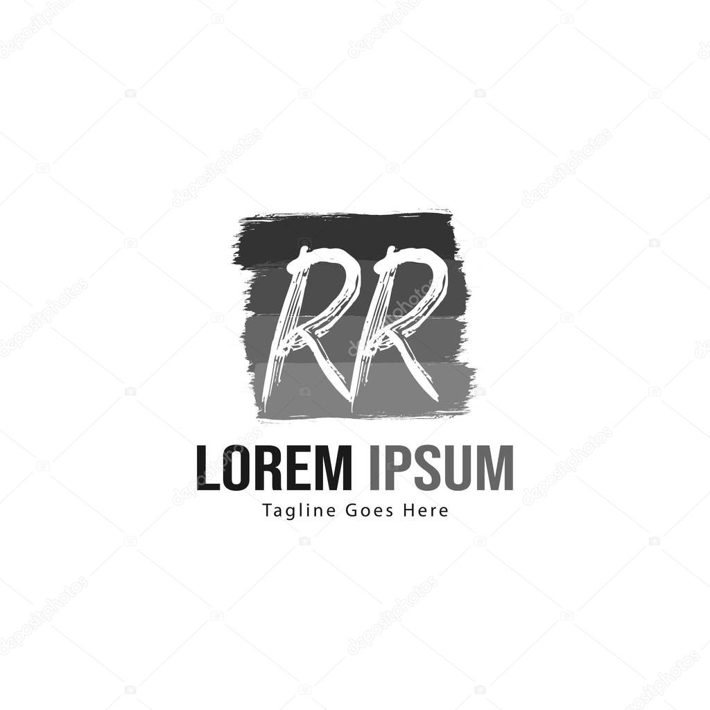 Initial RR logo template with modern frame. Minimalist RR letter logo vector illustration