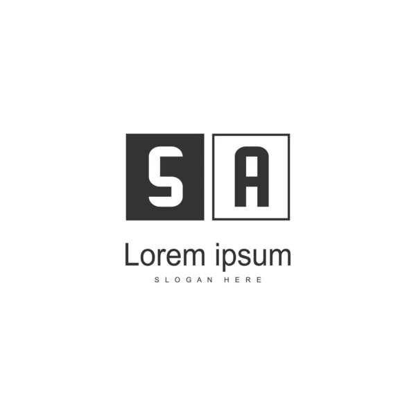 Eerste SA logo sjabloon met modern frame. Minimalistische sa letter logo vector illustratie — Stockvector