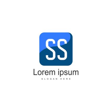 Modern çerçeveli ilk SS logo şablonu. Minimalist Ss harf logosu vektör illüstrasyon