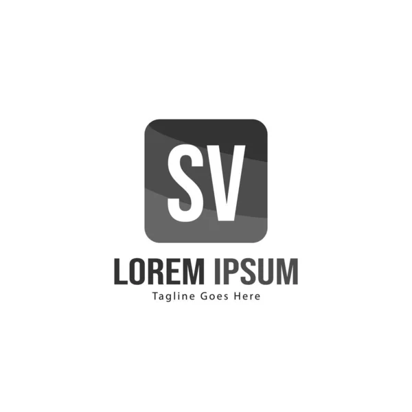 Initial SV logo template with modern frame. Minimalist SV letter logo vector illustration — Stock Vector